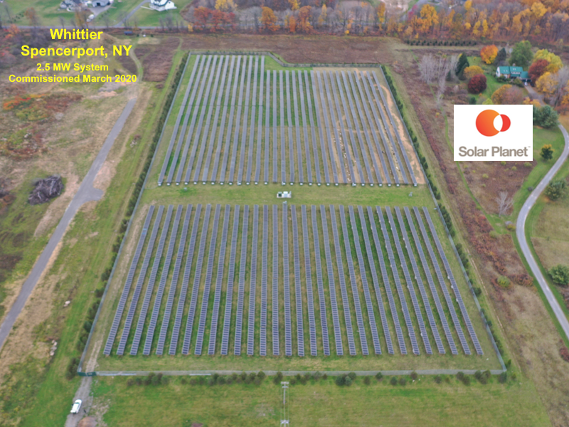 Whittier, NY - 2.5 MW system Commissioned March 2020
